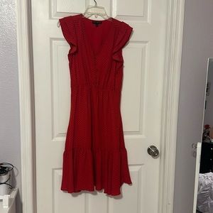 Banana Republic red with black dots dress